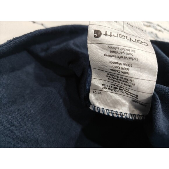 Carhartt Men's Workwear Navy Blue Long-Sleeve Graphic Logo T-Shirt XL Original - Picture 9 of 9